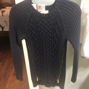 Michael Kors cable knit navy blue sweater
